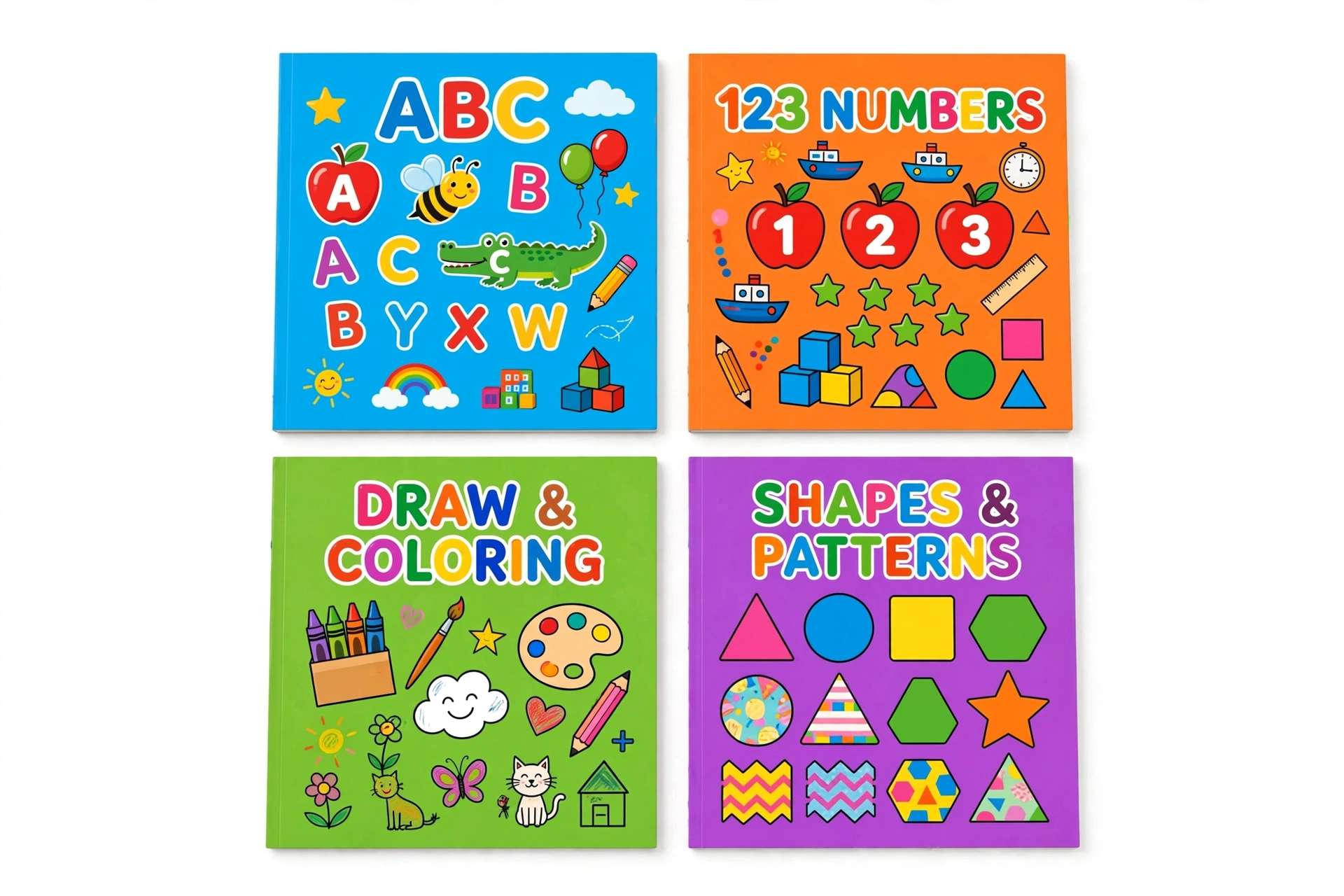 Kids Learning Activity Book Set of 4